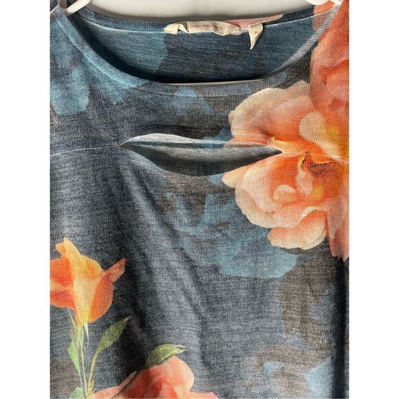 Soft Surroundings Lightweight Floral Blouse With Chest Slit Women’s Size Petite - Picture 4 of 5